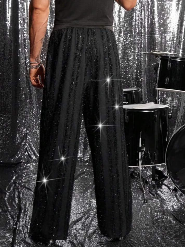 Men's Jacquard Beaded Unique High Street Style Lounge Pant